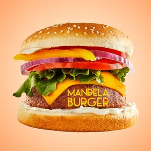 a hamburger with cheese and lettuce