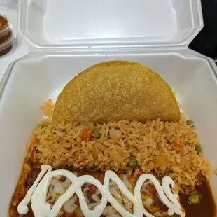 Taco &amp; Enchilada lunch special