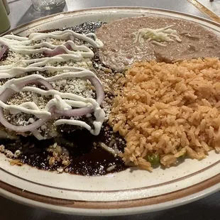 Chicken enchiladas with mole