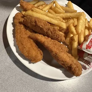 Chicken tenders and fries