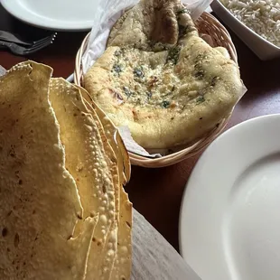 a variety of food items on a table