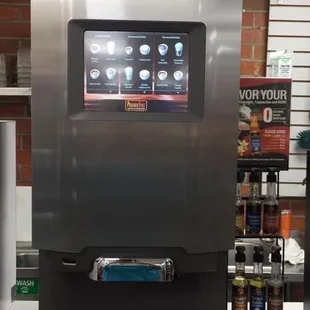 a coffee machine in a store