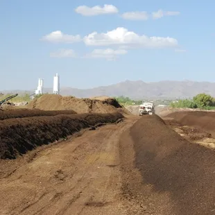 Tank's Green Stuff compost windrows
