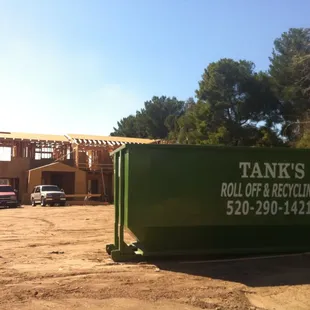 Tank's 40 yard dumpster at Pergrin Homes job site