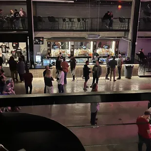 A part of the floor area with the opposite mezzanine just above