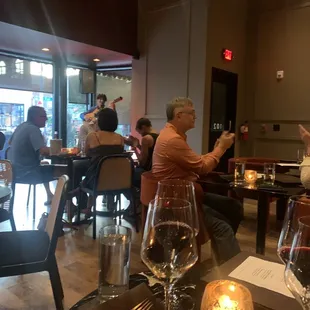 a group of people sitting at a table