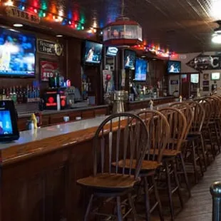 the bar and televisions