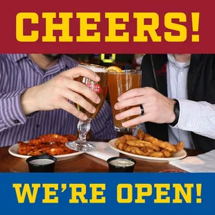 cheers we're open