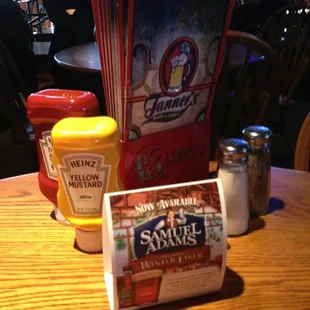 Tables have menus and condiments
