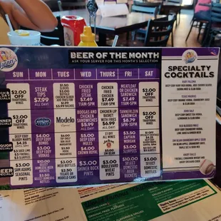 menu