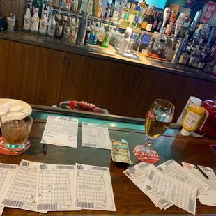 menus on the bar