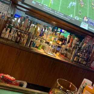 a football game on a big screen