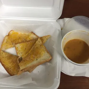 &quot;Bowl&quot; of soup and Cheesy Garlic Bread.