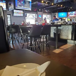 Bar tables and booths