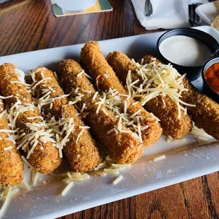 Mozzarella sticks with house ranch and marinara