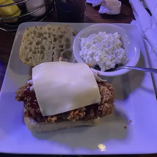 Korean Barbecue sandwich with cottage cheese