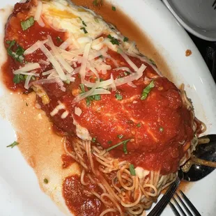 Chicken Parmesan with Angel Hair