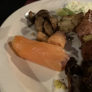 Smoked salmon from the salad bar