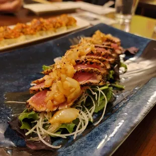 a plate of food on a table