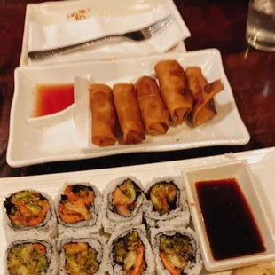 two plates of sushi