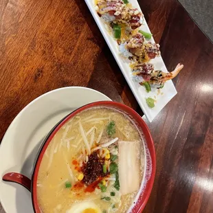 Spicy Miso Ramen, Firecracker Roll