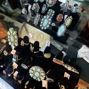 Custom cluster rings made by Tanque Verde Turquoise