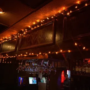 a dimly lit bar