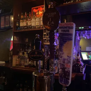 a bar with a variety of liquors