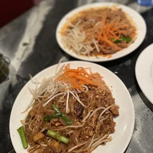 three plates of food