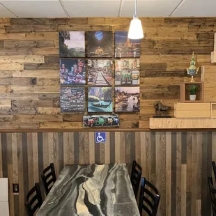 Photos of Thailand above a table