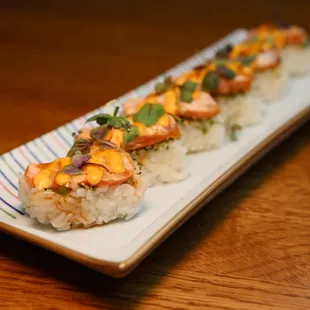 Spicy Salmon Oshizushi