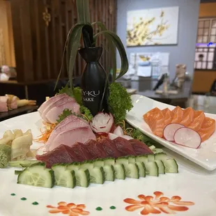 sashimi, sushi, sushi and sashimi, food