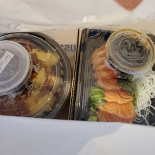 Teriyaki Tempura and fresh salmon