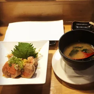 Monk fish liver and Miso Soup