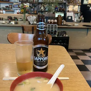 Miso and sappor beer!