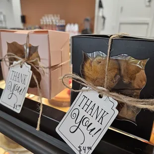 a display of baked goods