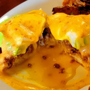Inside: crumbled chorizo, avocado, with chipotle cream sauce. This was tasty and filling!