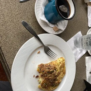 Beacon, cheese and jalapeño omelette