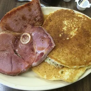 Ham and pancakes