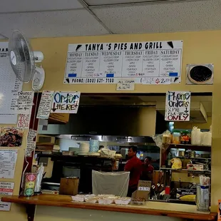 No waitress to sit you. Order here at the window and they&apos;ll call you when your food is ready. Seating available.