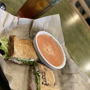 The club with tomato bisque is never a bad choice when it comes to a light lunch