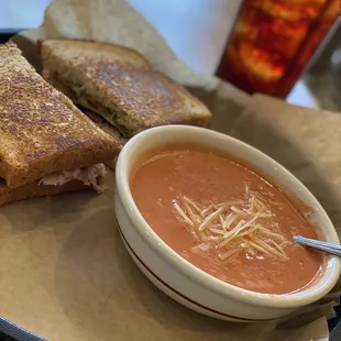 Tomato bisque with Club Sandwich!