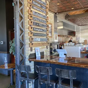 the bar and seating area