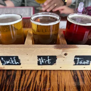 Flight of three beers