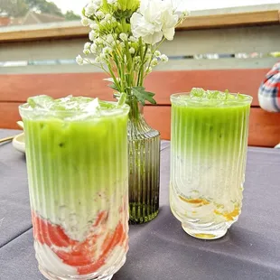 Iced Strawberry Matcha &amp; Iced Mango Matcha