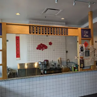 a restaurant counter