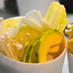 two cups of food