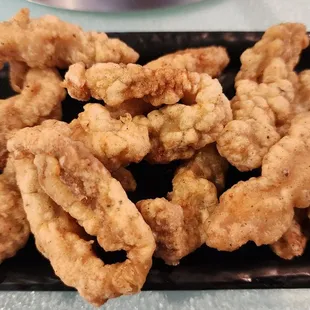 Fried pork strips