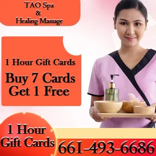 1 Hour Gift Cards Buy 7 Cards Get 1 Free.