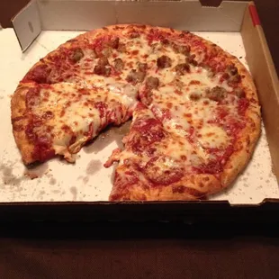 12" Original Pizza with 1/2 Pepperoni 1/2 Italian Sausage